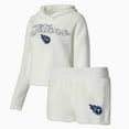 thumbnail image 1 of Women's Concepts Sport  White Tennessee Titans Fluffy Pullover Sweatshirt & Shorts Sleep Set, 1 of 3