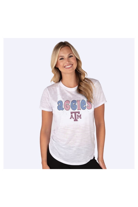 Women's Concepts Sport  White Texas A&M Aggies Stars and Stripes Infuse Lightweight Slub Knit Top