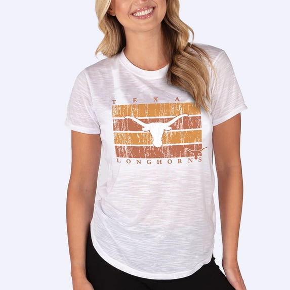 Women's Concepts Sport White Texas Longhorns Infuse Lightweight Slub Knit Top