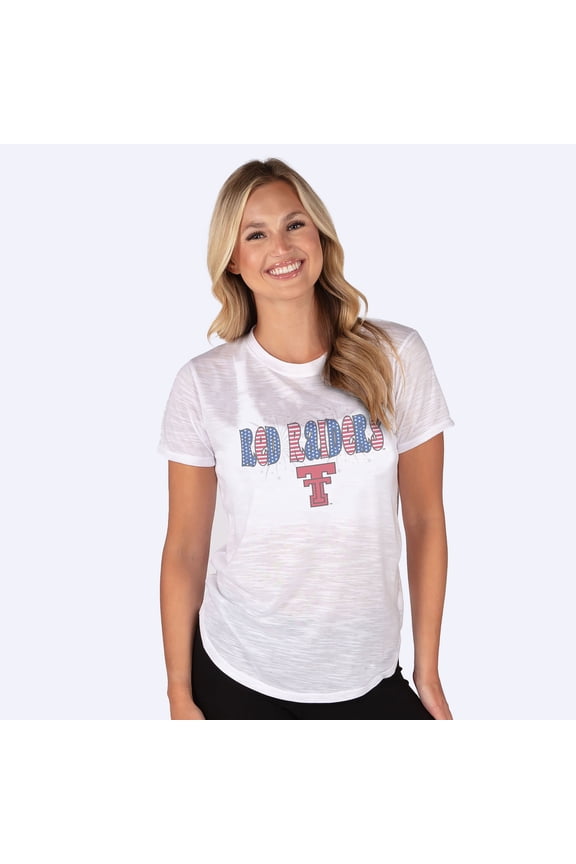 Women's Concepts Sport White Texas Tech Red Raiders Stars and Stripes Infuse Lightweight Slub Knit Top