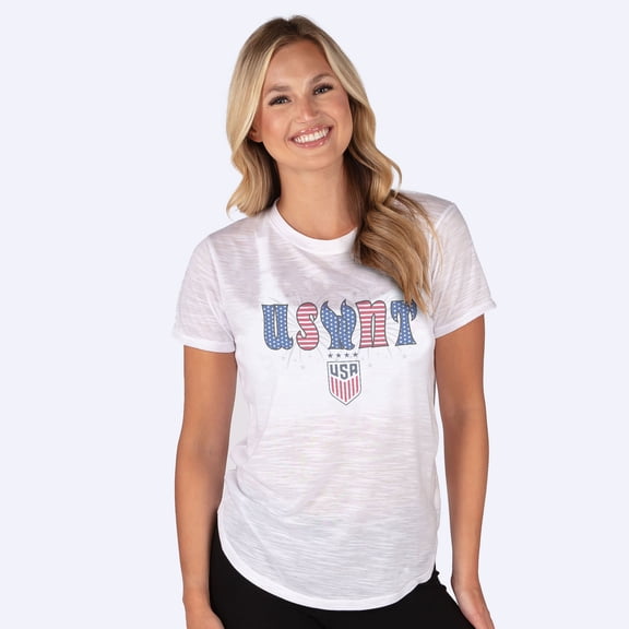 Women's Concepts Sport White USWNT Infuse Lightweight Slub Knit Top
