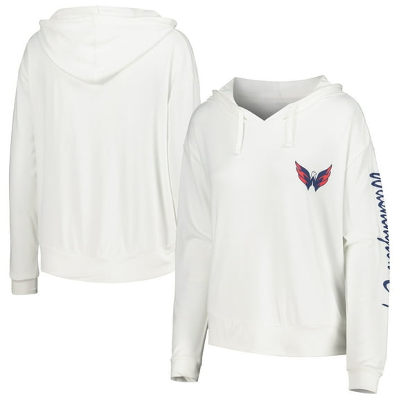 Women's Concepts Sport White Washington Capitals Accord Hacci Long Sleeve Hoodie Top