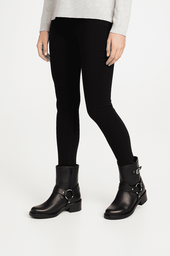 Women's Connor Harness Buckle Ankle Boots - Black Size 9.5