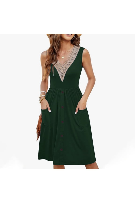 Women's Contrast Strap Slip Dress, Pocketed, Evening Event & Date Night Outfit, Stretchy Jersey Fabric