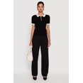 thumbnail image 1 of Women's Contrast Trim Cable Knit Sweater Polo, 1 of 5
