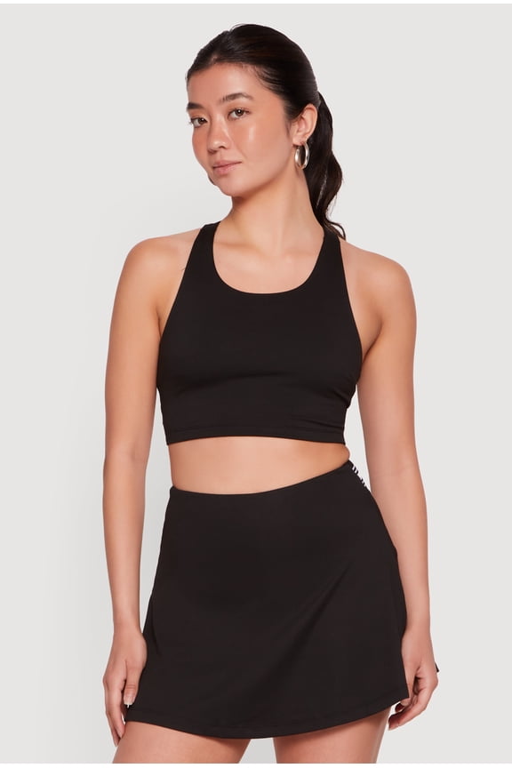 Women's Contrast Trim Detail Racerback Sports Bra