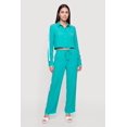thumbnail image 1 of Women's Contrast Trim Drawstring Waist Wide Leg Pants with Pintuck Detail, 1 of 4