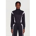 thumbnail image 1 of Women's Contrast Trim Zip Front Mock Neck Active Jacket, 1 of 4