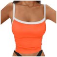 thumbnail image 1 of Women's Contrasting Color Slim Fit Backless And Navel Short Suspender Shirt Casual Vest Suspender, 1 of 1