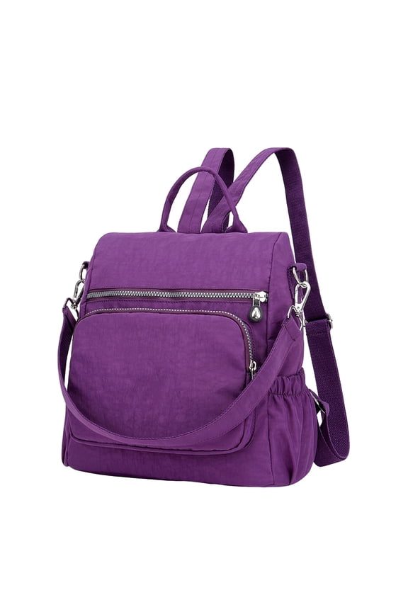 Women's Convertible Backpack Purse,11.8X6.29X11.8inch Lightweight Nylon Daypack, Multi-Pocket Casual Shoulder Bag, Backpack for Travel, Work, Shopping and Daily Use