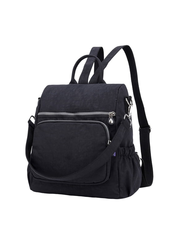 Women's Convertible Backpack Purse,11.8X6.29X11.8inch Lightweight Nylon Daypack, Multi-Pocket Casual Shoulder Bag, Backpack for Travel, Work, Shopping and Daily Use