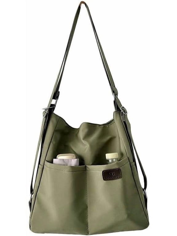 Women's Convertible Backpack Purse - Water-Resistant Nylon Travel Bag - Large Capacity 3-Way Shoulder Tote & Daypack