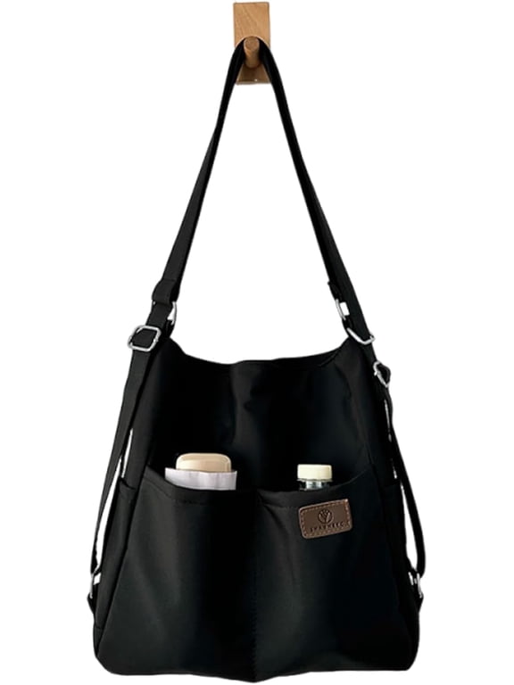 Women's Convertible Backpack Purse - Water-Resistant Nylon Travel Bag - Large Capacity 3-Way Shoulder Tote & Daypack