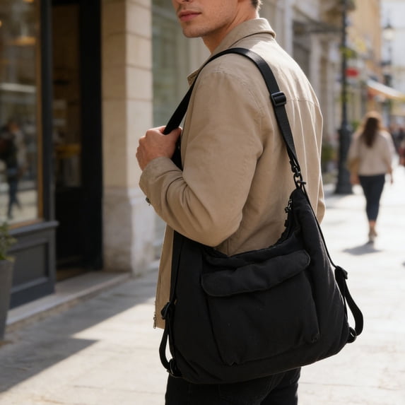 Women's Convertible Backpack Shoulder Bag Large Capacity Nylon Crossbody Travel Backpack Lightweight Daily Commute Shopping Work School Casual Use