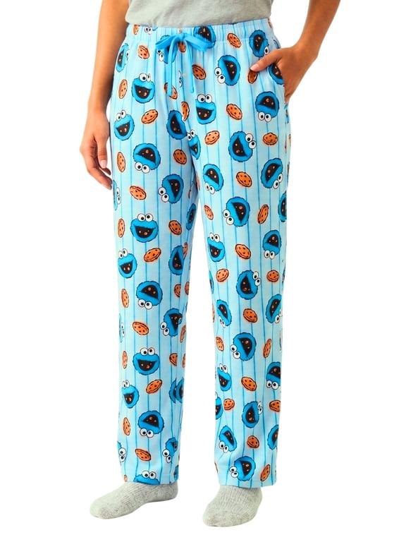 Women's Cookie Monster Sleepwear Pajama Pants Lounge Bottoms with Pockets