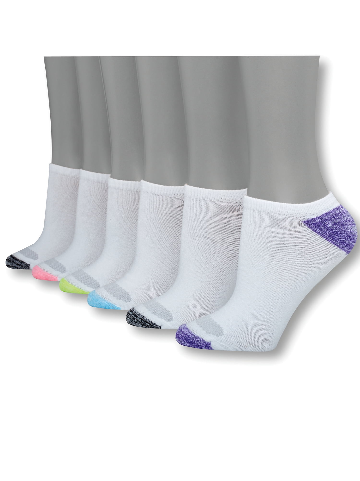 Women's Cool Comfort No Show Socks Extended, 6 pack