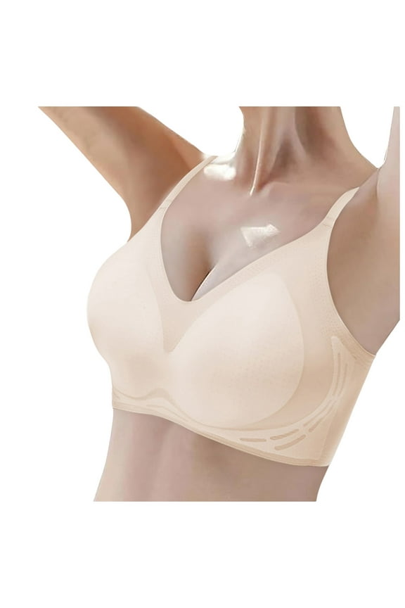 Women's Cool Jelly Seamless Ice Silk Push Up Bra Thin Soft Support Breathable Comfortable Back Design