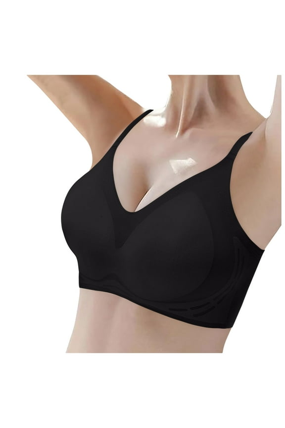 Women's Cool Jelly Seamless Ice Silk Thin Soft Support Breathable Comfortable Back Push Up Bra