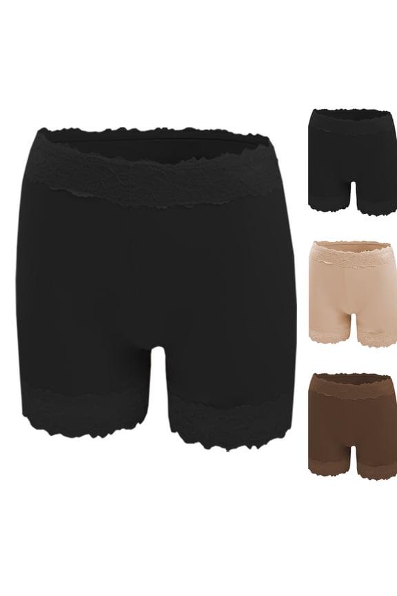 Women's Cooling Ice Silk Anti Chafing Boyshorts Seamless Smooth No Show Slip Shorts, Comfortable Invisible Underwear for Skirts Dresses & All Day Wear,M,Black