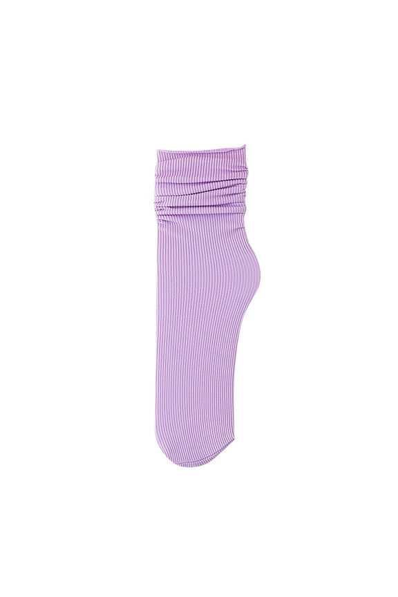 Women's Cooling Ice Socks, 24 Color Options Thin Ankle Socks, Velvet Breathable Pile Stockings with Non-Slip Heel, Fashion Mid Tube Stackable Socks for Women, Soft Stretchable Everyday Socks - Purple