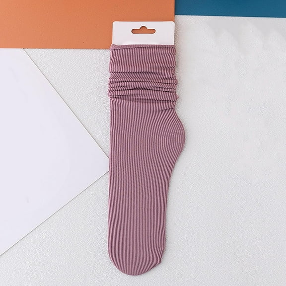 Women's Cooling Ice Socks, 24 Color Options Thin Ankle Socks, Velvet Breathable Pile Stockings with Non-Slip Heel, Fashion Mid Tube Stackable Socks for Women, Soft Stretchable Everyday Socks - A