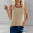 thumbnail image 1 of Women's Cooling Ribbed Camisole: Seamless Sleeveless Tank Top with Stretch, Breathable Round Neck Vest for Summer & Lounge Wear, 1 of 8