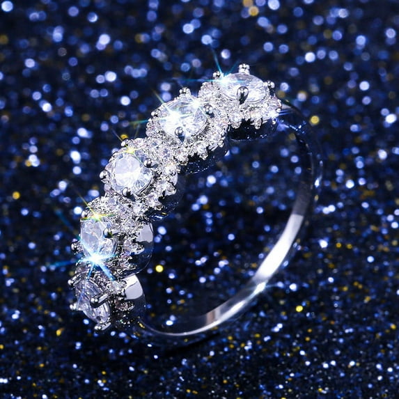 Women's Copper-Plated Micro-Inlaid Zircon Ring