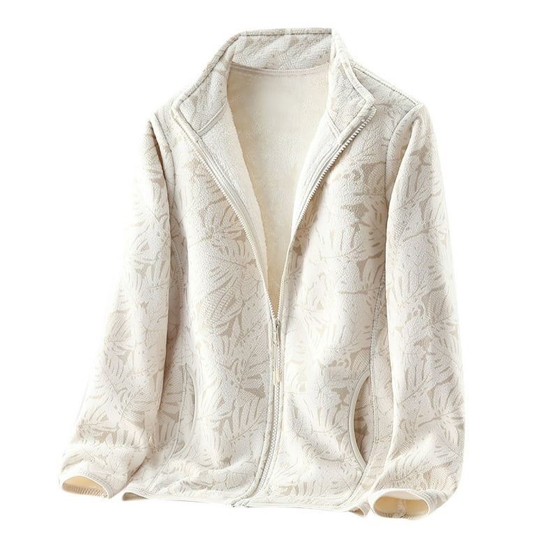 Women's Coral Fleece Coats Warm Zipper Long Sleeve Thickened