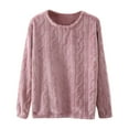 thumbnail image 1 of Women's Coral Fleece Pajamas Flannel Sleepwear Soft Pajamas Set Warm Fluffy Loungewear 2 Piece Pjs Set Loungewear, 1 of 3