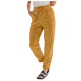 thumbnail image 1 of Women's Corduroy Casual Pants High Waist Elastic Drawstring Straight Leg Loose Comfortable Trousers for Everyday Wear, 1 of 2