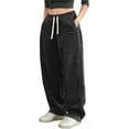thumbnail image 1 of Women's Corduroy Casual Pants Loose Comfortable Wide-Leg Pants with Elastic Waistband Drawstring and Multiple Pockets, 1 of 2