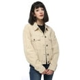 thumbnail image 1 of Women's Corduroy Collared Button Down Jacket Color: Beige Size: X LARGE, 1 of 6