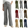 thumbnail image 1 of Women's Corduroy Elastic Waist Jogger Pants with Side Pockets, Relaxed Fit, Mid Rise Tummy Control, Soft Stretch, Casual Everyday Wear, Work, Lounge, | TruBelle,Army Green L, 1 of 9