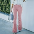 thumbnail image 1 of Women's Corduroy Flare Pants Elastic Waist Bell Bottom Trousers 2026 Fall Pants, 1 of 4