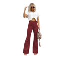 thumbnail image 1 of Women's Corduroy High Waisted Flare Pants Bell Bottom Trousers Solid Color Casual Bootcut Pants Lounge Trousers, 1 of 5