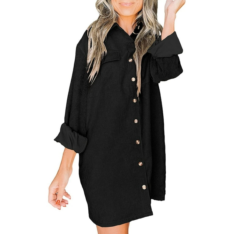 Oversized cord shirt dress hotsell