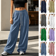 thumbnail image 1 of Women's Corduroy Pants Casual Straight Leg Trousers with Elastic Waist Side Pockets for Work Travel Daily Outdoor Wear | VerBelle,Black L, 1 of 9
