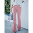 thumbnail image 1 of Women's Corduroy Pants Elastic High Waist Bell Bottom Trousers Wide Leg Flare Pants, 1 of 5
