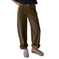 thumbnail image 1 of Women's Corduroy Pants High Waisted Baggy Straight Leg Casual Trousers with Pockets Vintage Trouser for Everyday Wear, 1 of 6