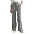 thumbnail image 1 of Women’s Corduroy Straight Pants, High Waist Wide Leg Casual Trousers, Fashion Sport Lightweight Sweatpants ,Gray,S, 1 of 8