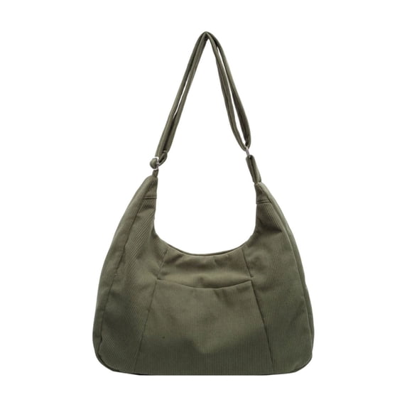Women's Corduroy Tote Bag - Large Capacity Handbag, Multi-Way Crossbody Shoulder Bag for Commute, & Daily Use, Soft & Stylish Fabric, Solid Color Design Green