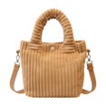 thumbnail image 1 of Women's Corduroy Tote Bag Large Capacity Ribbed Shoulder Crossbody Handbag 3-Way Carry Lightweight Work Commuter Purse for Daily Travel Shopping, 1 of 2