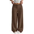 thumbnail image 1 of Women's Corduroy Wide-Leg Soft and Warm Work Pants, 1 of 9
