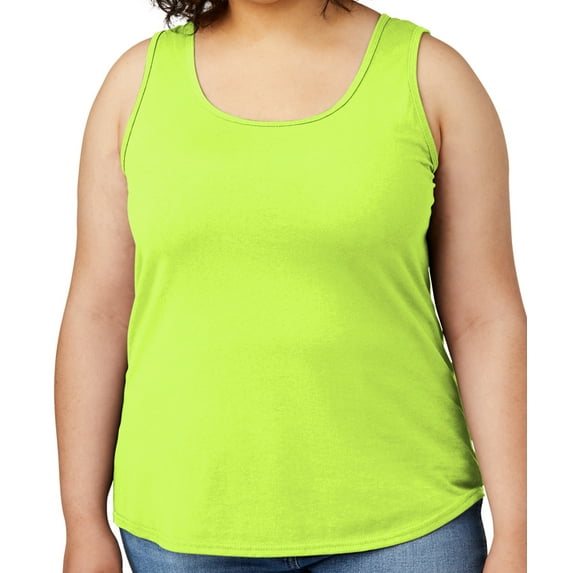 Women's Core Value Mid-weight Tanktop, 2XL Neon Yellow