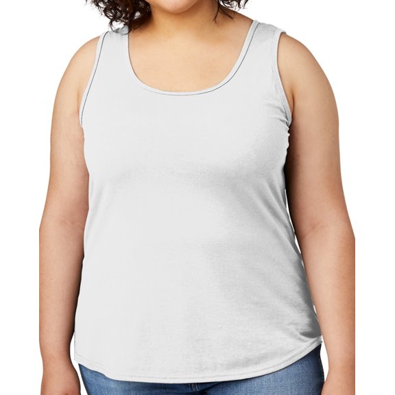 Women's Core Value Mid-weight Tanktop, 4XL White