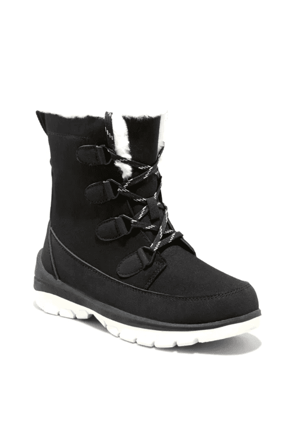 Women's Corie Jet Black Shearling Hiker Winter Boots 11