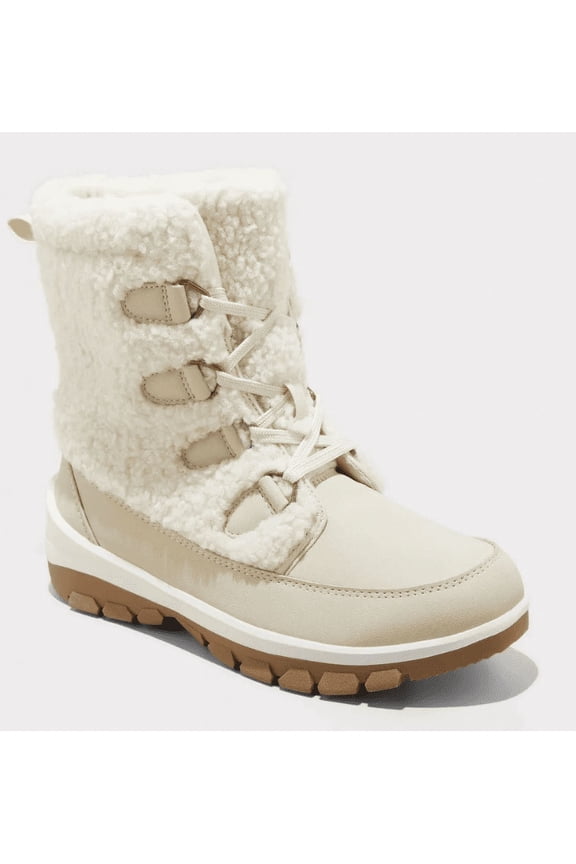 Women's Corie Shearling Hiker Winter Boots Cream 7