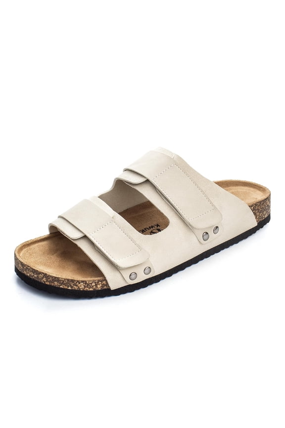 Women's Cork Footbed Slide Sandals Lightweight EVA Adjustble Straps Arch Support Comfort Summer Sandals Size 4.5-10