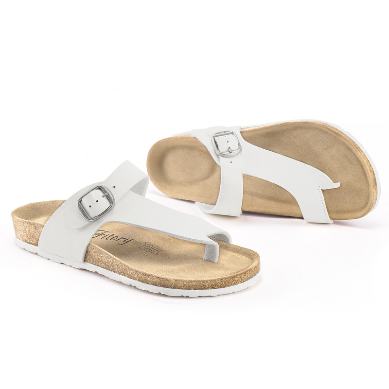 Cork sandals flat discount