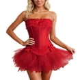 thumbnail image 1 of Women's Corset Bustier Dress - Puffy Skirt Stage Performance Formal Evening Gown for Party and Events, 1 of 4
